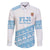 Fiji Rugby 2025 Custom Family Matching Off Shoulder Short Dress and Hawaiian Shirt Fijian Tapa Toso Viti Toso - White