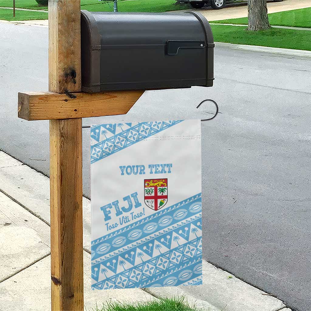 Fiji Rugby 2025 Custom Garden Flag Fijian Tapa Toso Viti Toso - White