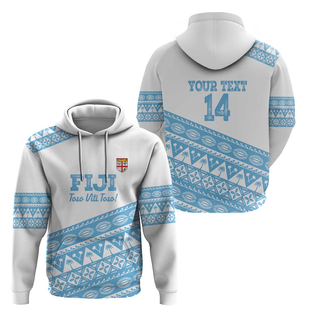 Fiji Rugby 2025 Custom Hoodie Fijian Tapa Toso Viti Toso - White
