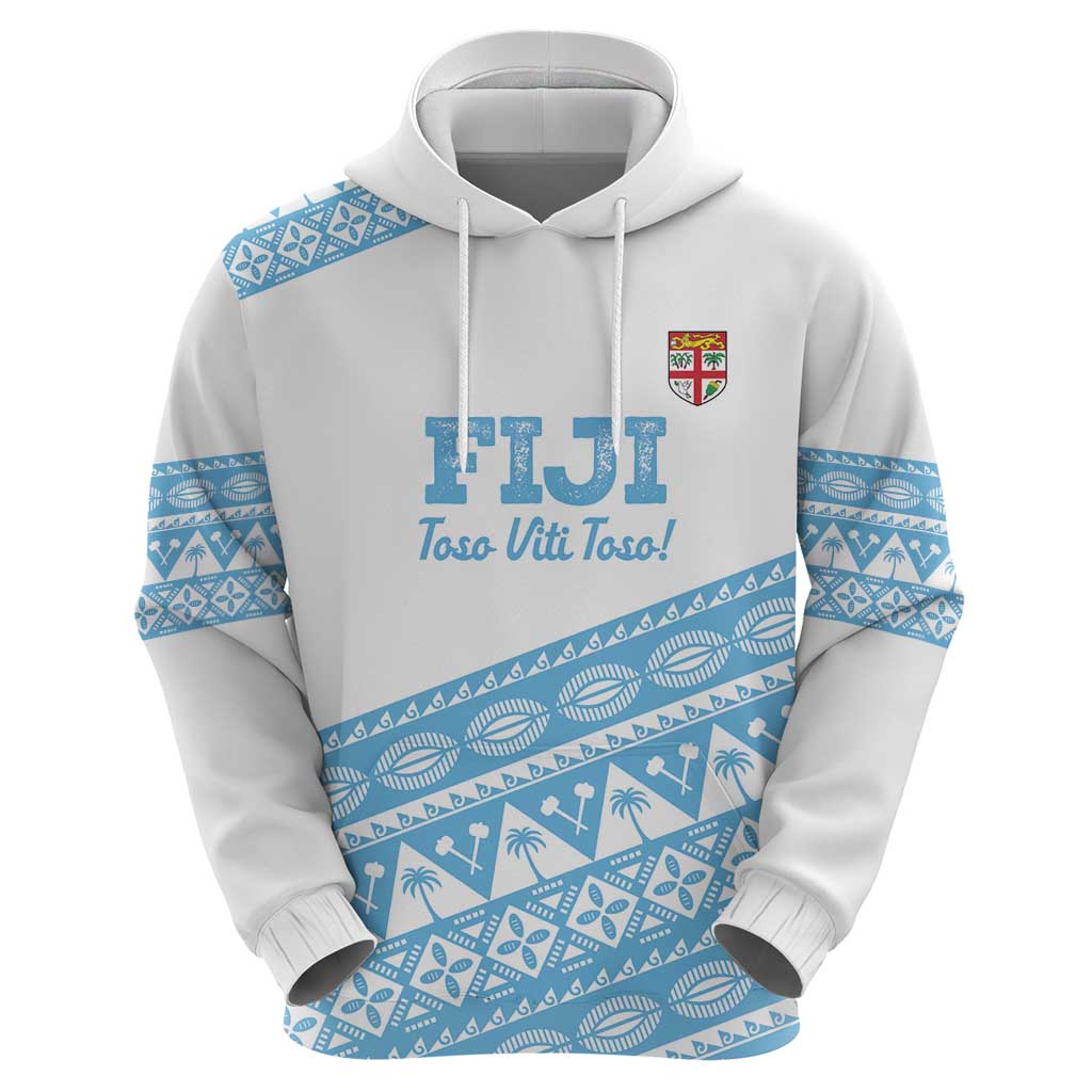 Fiji Rugby 2025 Custom Hoodie Fijian Tapa Toso Viti Toso - White