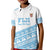 Fiji Rugby 2025 Custom Kid Polo Shirt Fijian Tapa Toso Viti Toso - White