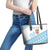 Fiji Rugby 2025 Custom Leather Tote Bag Fijian Tapa Toso Viti Toso - White