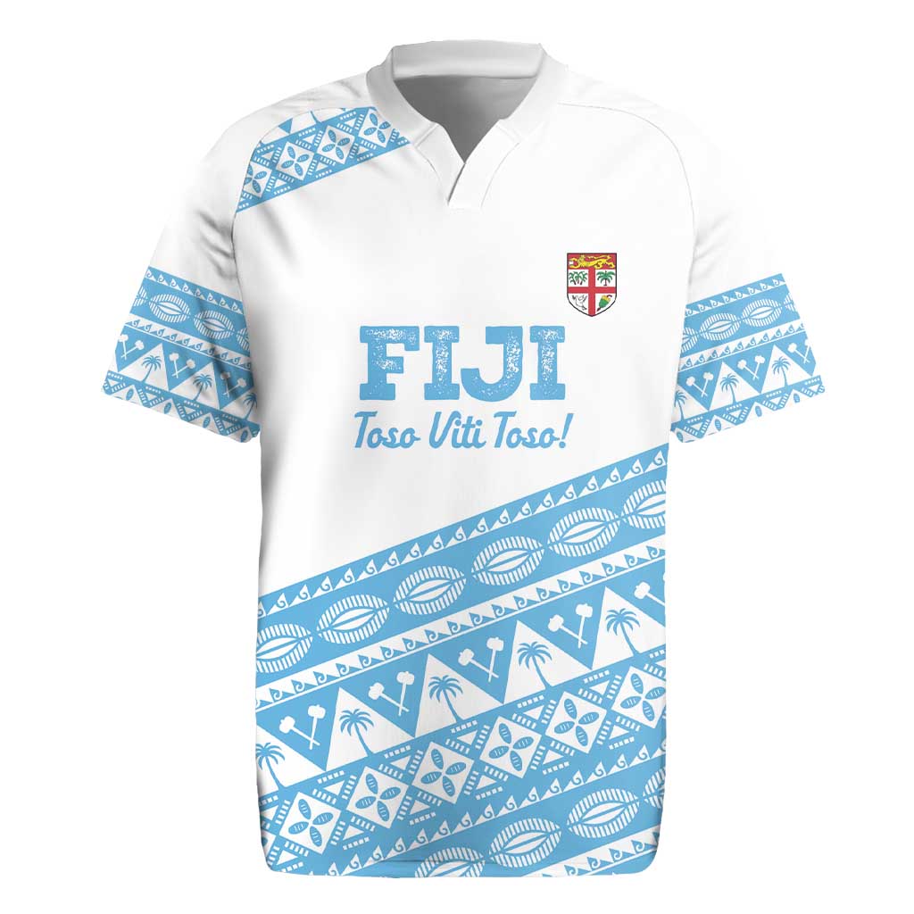 Fiji Rugby 2025 Custom Rugby Jersey Fijian Tapa Toso Viti Toso - White