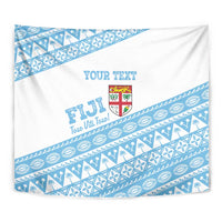 Fiji Rugby 2025 Custom Tapestry Fijian Tapa Toso Viti Toso - White
