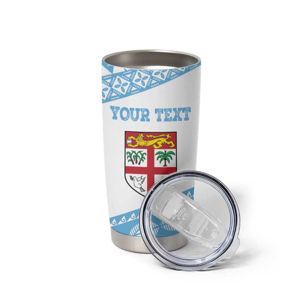 Fiji Rugby 2025 Custom Tumbler Cup Fijian Tapa Toso Viti Toso - White