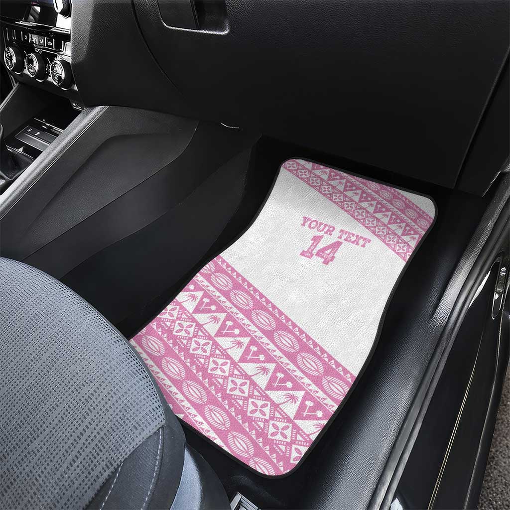 Fiji Rugby 2025 Custom Car Mats Fijian Tapa Toso Viti Toso - Pink