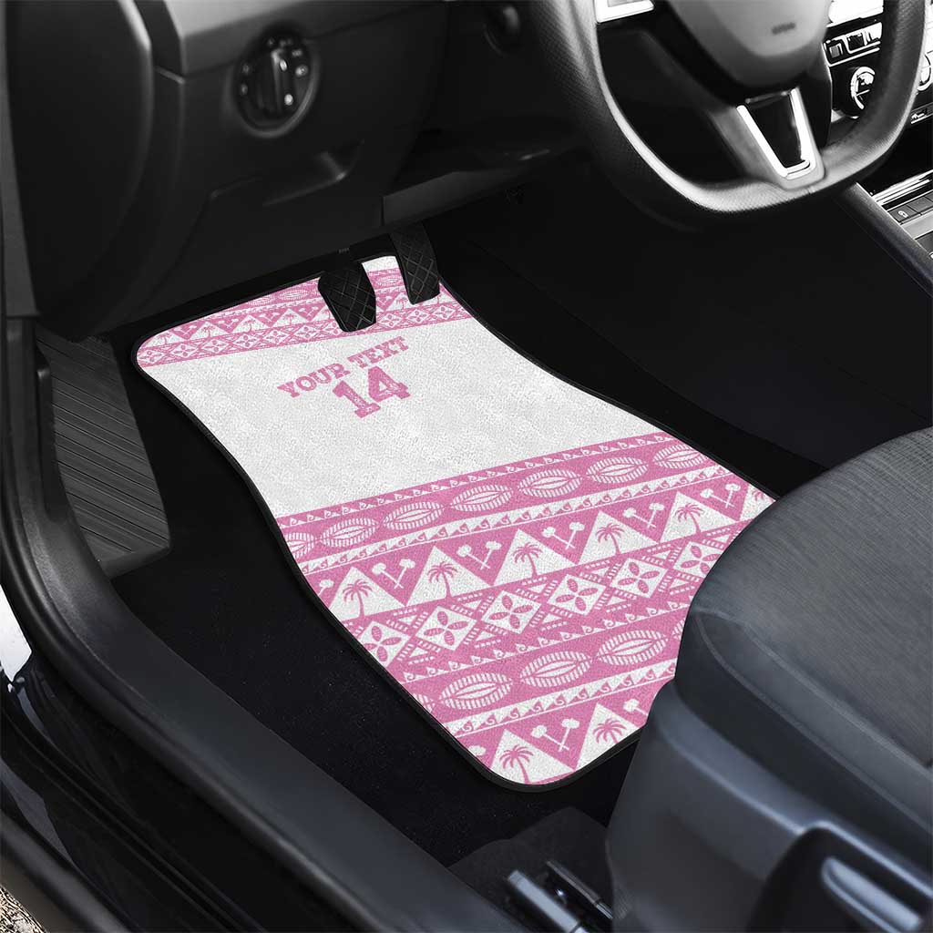 Fiji Rugby 2025 Custom Car Mats Fijian Tapa Toso Viti Toso - Pink
