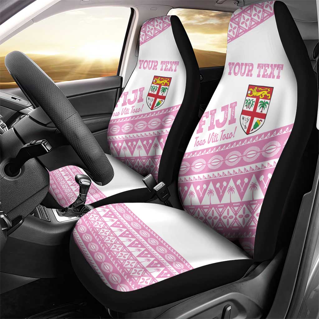 Fiji Rugby 2025 Custom Car Seat Cover Fijian Tapa Toso Viti Toso - Pink