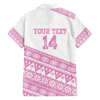 Fiji Rugby 2025 Custom Family Matching Long Sleeve Bodycon Dress and Hawaiian Shirt Fijian Tapa Toso Viti Toso - Pink