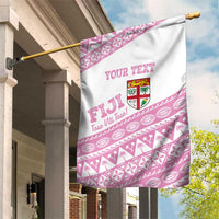 Fiji Rugby 2025 Custom Garden Flag Fijian Tapa Toso Viti Toso - Pink