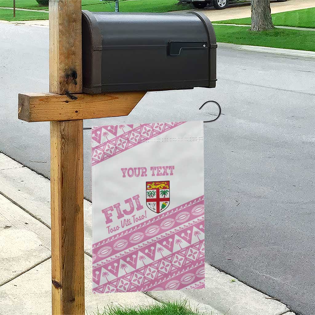 Fiji Rugby 2025 Custom Garden Flag Fijian Tapa Toso Viti Toso - Pink