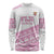 Fiji Rugby 2025 Custom Long Sleeve Shirt Fijian Tapa Toso Viti Toso - Pink
