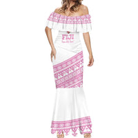 Fiji Rugby 2025 Custom Mermaid Dress Fijian Tapa Toso Viti Toso - Pink