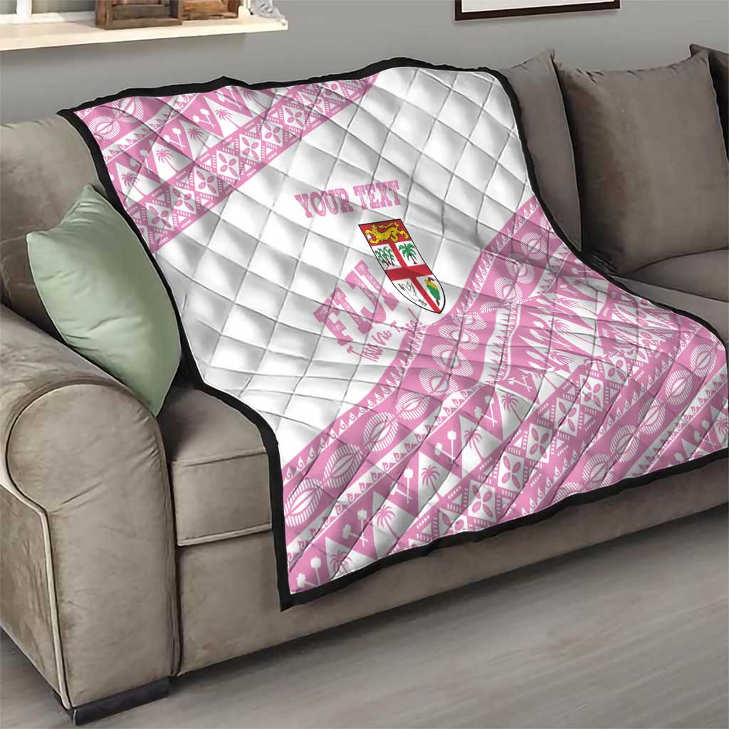 Fiji Rugby 2025 Custom Quilt Fijian Tapa Toso Viti Toso - Pink