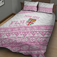 Fiji Rugby 2025 Custom Quilt Bed Set Fijian Tapa Toso Viti Toso - Pink