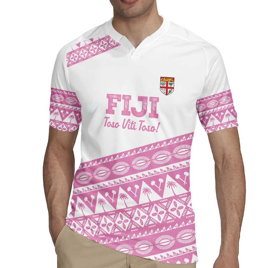 Fiji Rugby 2025 Custom Rugby Jersey Fijian Tapa Toso Viti Toso - Pink