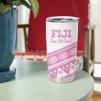 Fiji Rugby 2025 Custom Tumbler Cup Fijian Tapa Toso Viti Toso - Pink