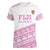 Fiji Rugby 2025 Custom Women V-Neck T-Shirt Fijian Tapa Toso Viti Toso - Pink
