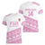 Fiji Rugby 2025 Custom Women V-Neck T-Shirt Fijian Tapa Toso Viti Toso - Pink