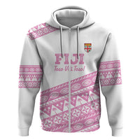 Fiji Rugby 2025 Custom Zip Hoodie Fijian Tapa Toso Viti Toso - Pink