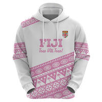 Fiji Rugby 2025 Custom Zip Hoodie Fijian Tapa Toso Viti Toso - Pink