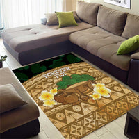 Bula Fiji Kava Bowl Area Rug Fijian Tapa Cloth Vintage Vibe