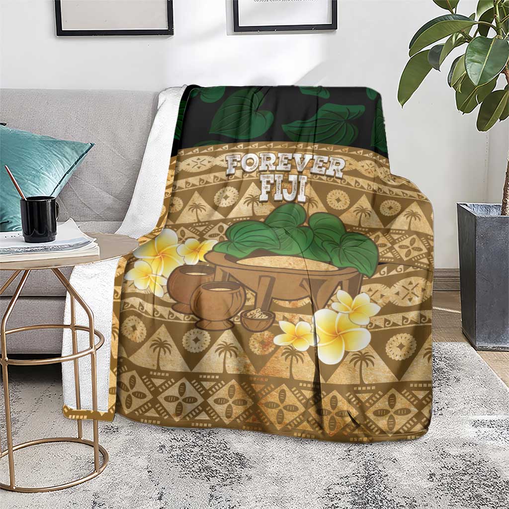 Bula Fiji Kava Bowl Blanket Fijian Tapa Cloth Vintage Vibe