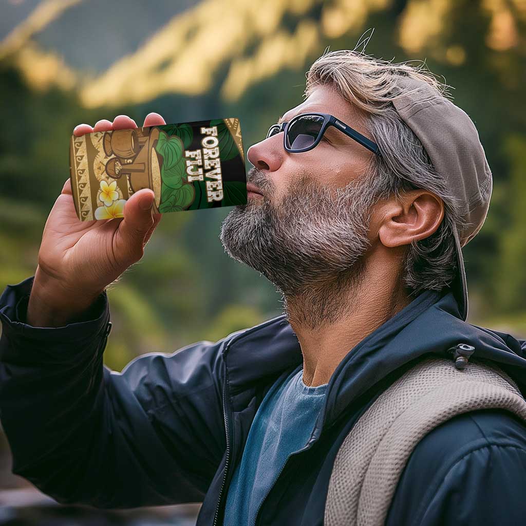 Bula Fiji Kava Bowl 4 in 1 Can Cooler Tumbler Fijian Tapa Cloth Vintage Vibe