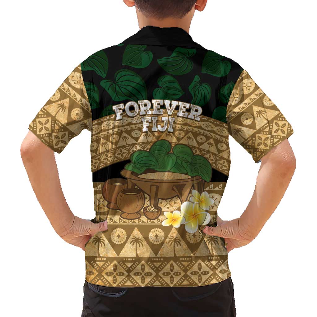 Bula Fiji Kava Bowl Family Matching Short Sleeve Bodycon Dress and Hawaiian Shirt Fijian Tapa Cloth Vintage Vibe