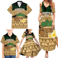 Bula Fiji Kava Bowl Family Matching Summer Maxi Dress and Hawaiian Shirt Fijian Tapa Cloth Vintage Vibe