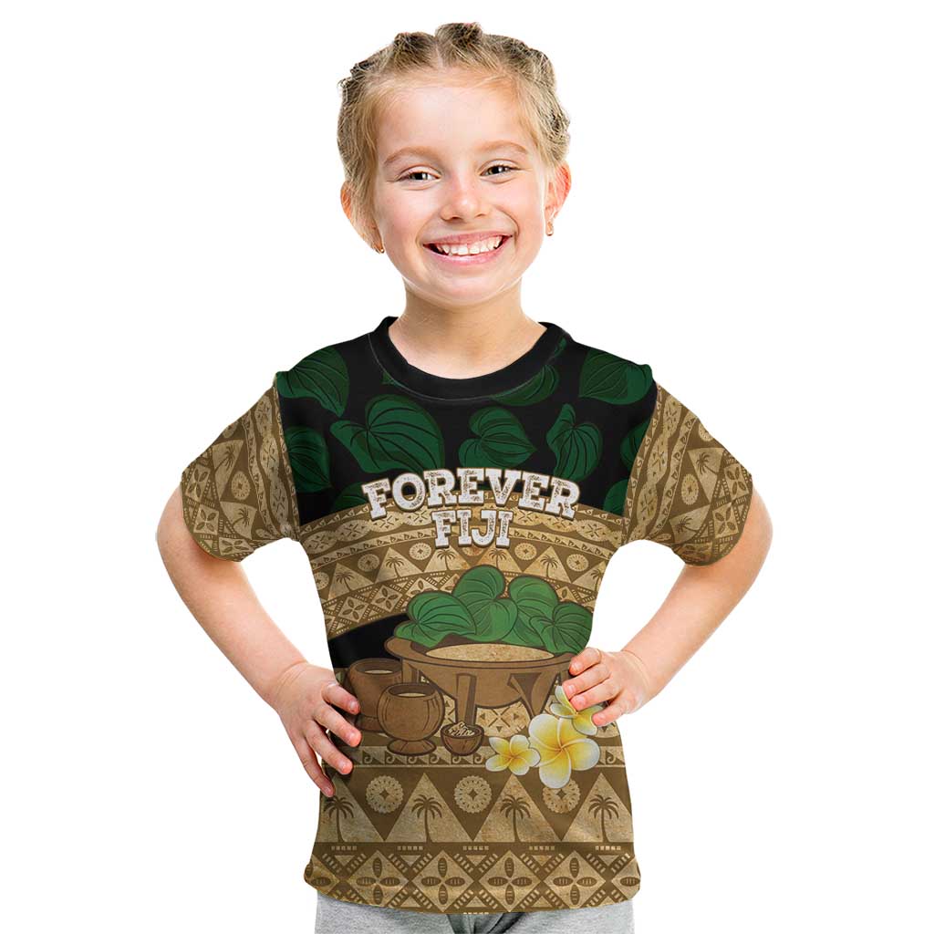 Bula Fiji Kava Bowl Kid T Shirt Fijian Tapa Cloth Vintage Vibe