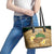 Bula Fiji Kava Bowl Leather Tote Bag Fijian Tapa Cloth Vintage Vibe