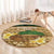 Bula Fiji Kava Bowl Round Carpet Fijian Tapa Cloth Vintage Vibe