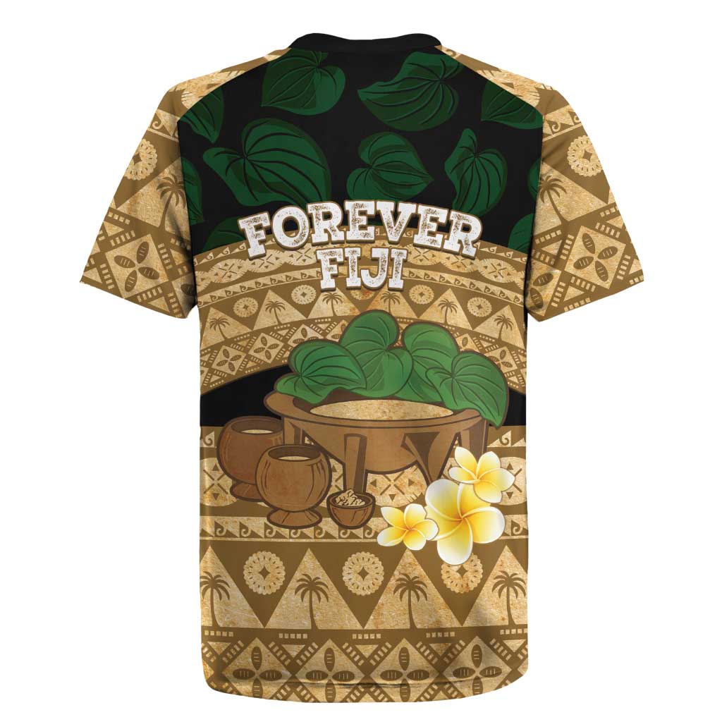 Bula Fiji Kava Bowl Rugby Jersey Fijian Tapa Cloth Vintage Vibe