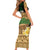 Bula Fiji Kava Bowl Short Sleeve Bodycon Dress Fijian Tapa Cloth Vintage Vibe