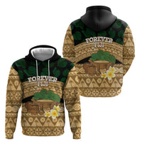 Bula Fiji Kava Bowl Zip Hoodie Fijian Tapa Cloth Vintage Vibe