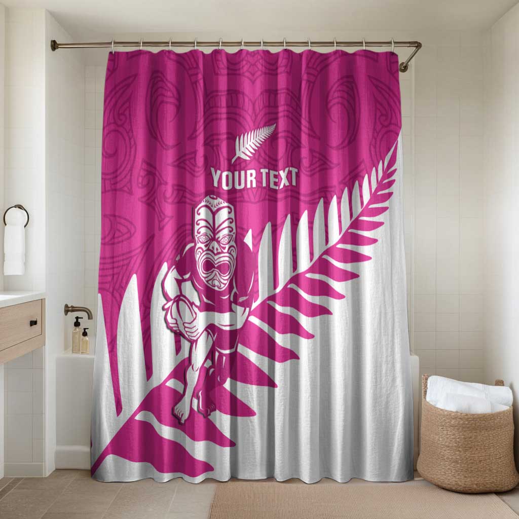 New Zealand Silver Fern Rugby Custom Bathroom Set Go All Black Maori Pink Version - Polynesian Pride