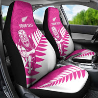 New Zealand Silver Fern Rugby Custom Car Seat Cover Go All Black Maori Pink Version