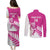 New Zealand Silver Fern Rugby Custom Couples Matching Puletasi and Long Sleeve Button Shirt Go All Black Maori Pink Version