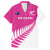 New Zealand Silver Fern Rugby Custom Family Matching Off Shoulder Short Dress and Hawaiian Shirt Go All Black Maori Pink Version