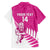 New Zealand Silver Fern Rugby Custom Family Matching Off Shoulder Short Dress and Hawaiian Shirt Go All Black Maori Pink Version