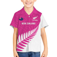 New Zealand Silver Fern Rugby Custom Kid Hawaiian Shirt Go All Black Maori Pink Version