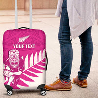New Zealand Silver Fern Rugby Custom Luggage Cover Go All Black Maori Pink Version