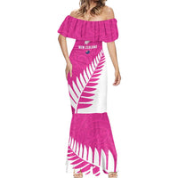 New Zealand Silver Fern Rugby Custom Mermaid Dress Go All Black Maori Pink Version