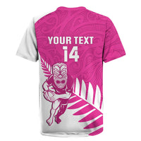 New Zealand Silver Fern Rugby Custom Rugby Jersey Go All Black Maori Pink Version