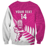 New Zealand Silver Fern Rugby Custom Sweatshirt Go All Black Maori Pink Version