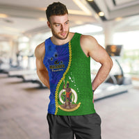 Personalised Vanuatu Malampa Province Men Tank Top Turtle Sand Drawing Unique Tapa Pattern LT14 - Polynesian Pride