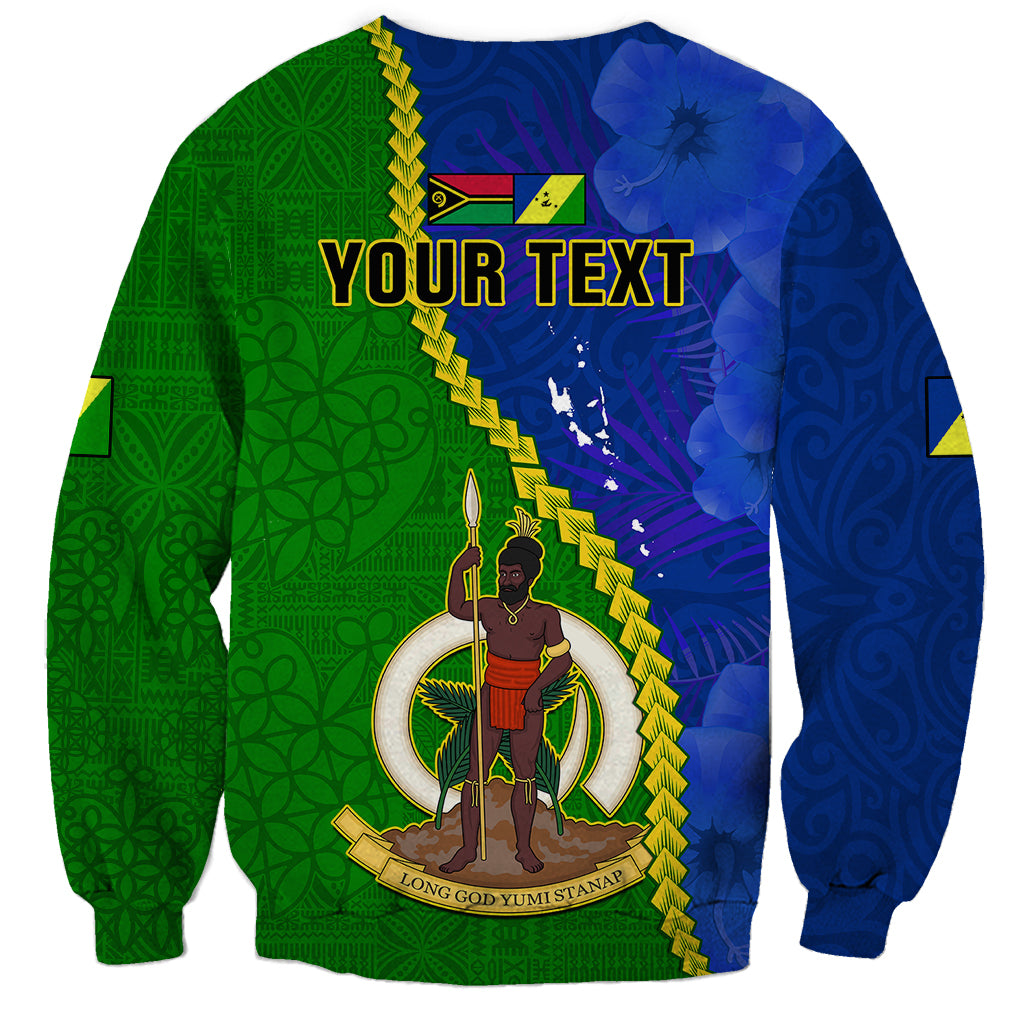 Personalised Vanuatu Malampa Province Sweatshirt Turtle Sand Drawing Unique Tapa Pattern LT14 - Polynesian Pride