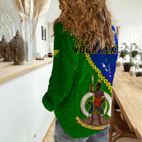 Personalised Vanuatu Malampa Province Women Casual Shirt Turtle Sand Drawing Unique Tapa Pattern LT14 - Polynesian Pride