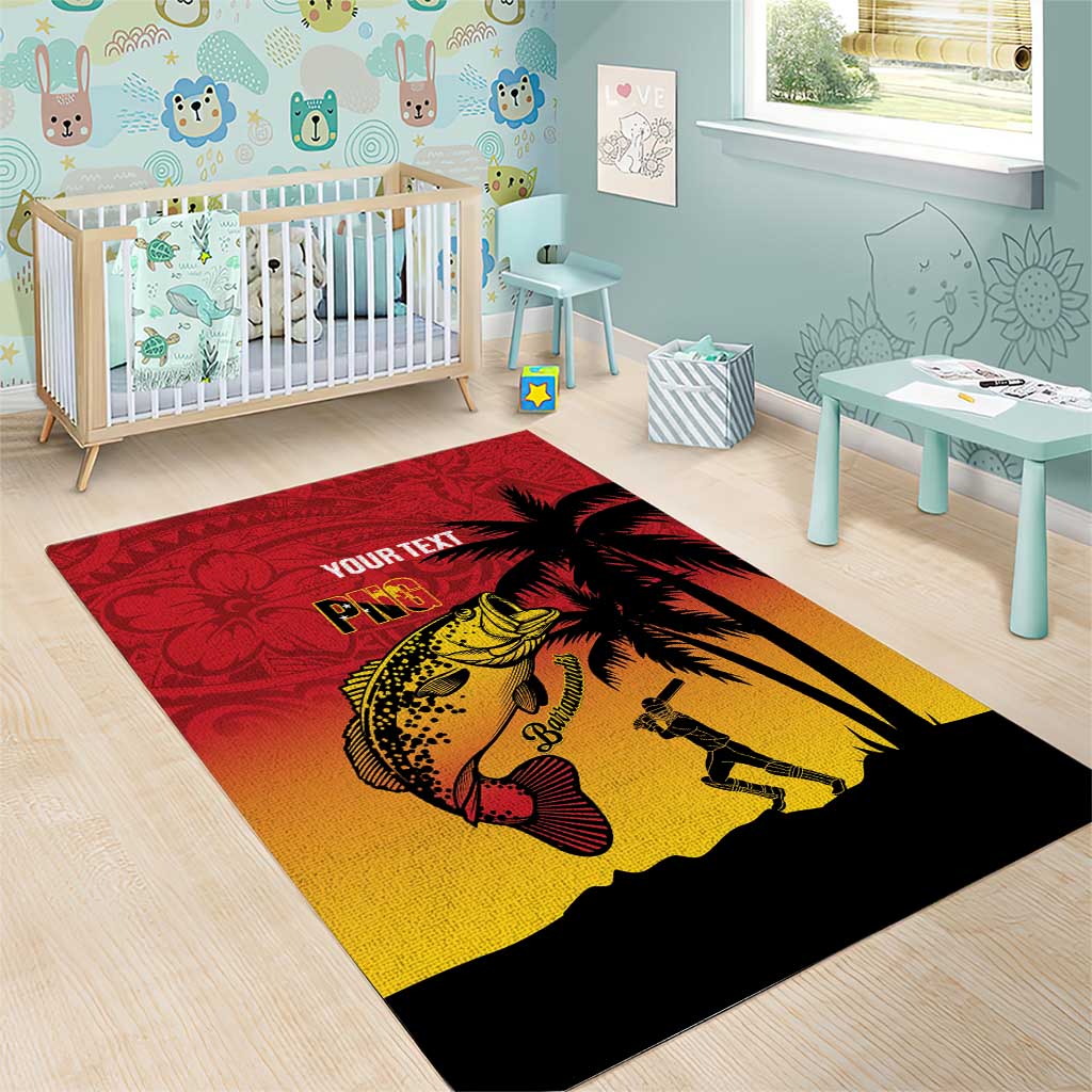 Custom Papua New Guinea Cricket Area Rug PNG Barramundis - Polynesian Pride